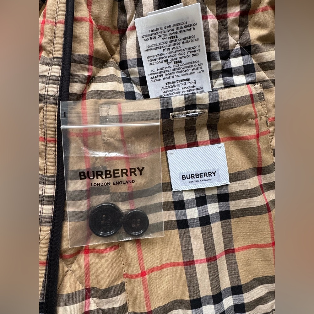 Burberry Fernleigh Quilted Jacket Black Check Lined XL - Picture 12 of 16